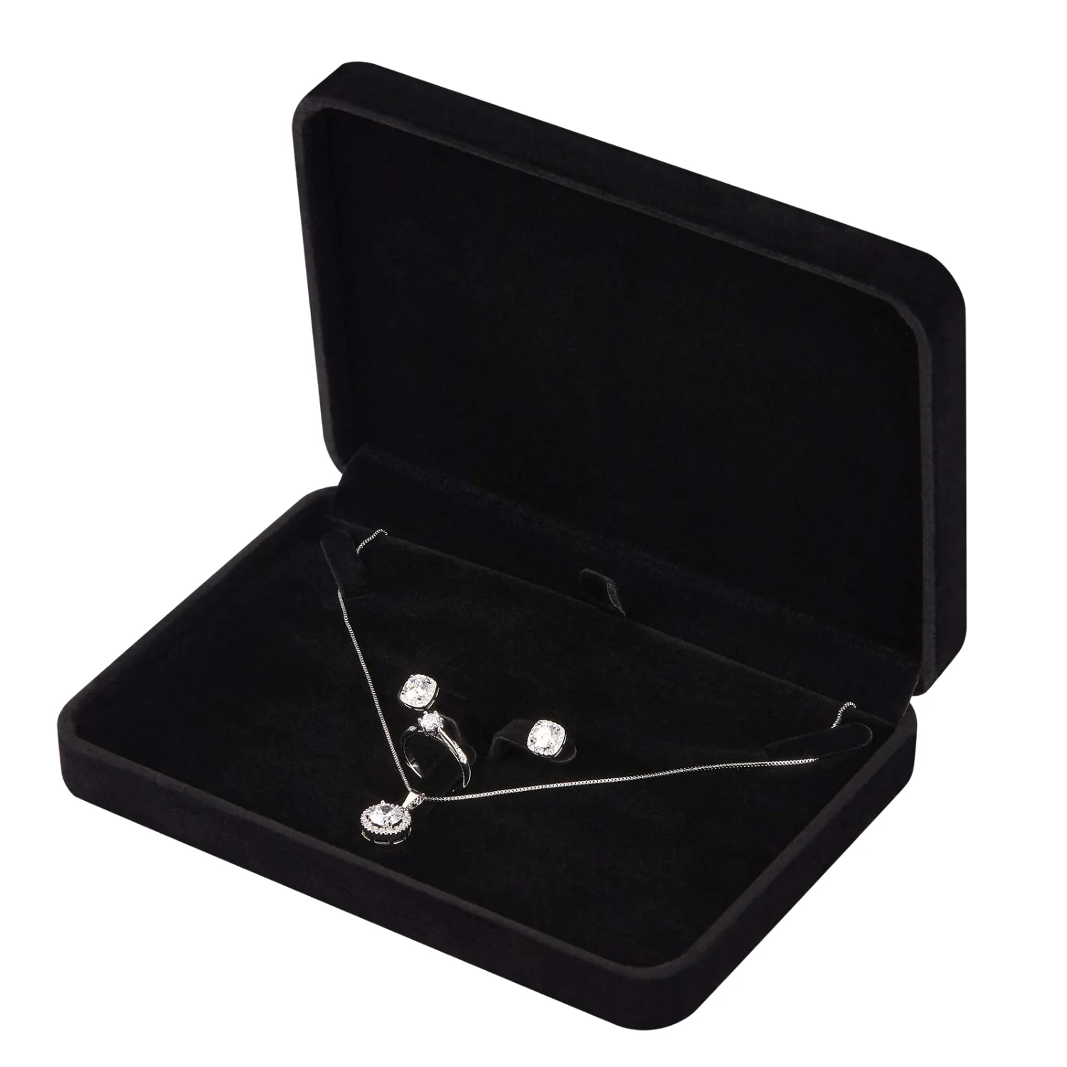 LETURE Large Velvet Set Box in Black
