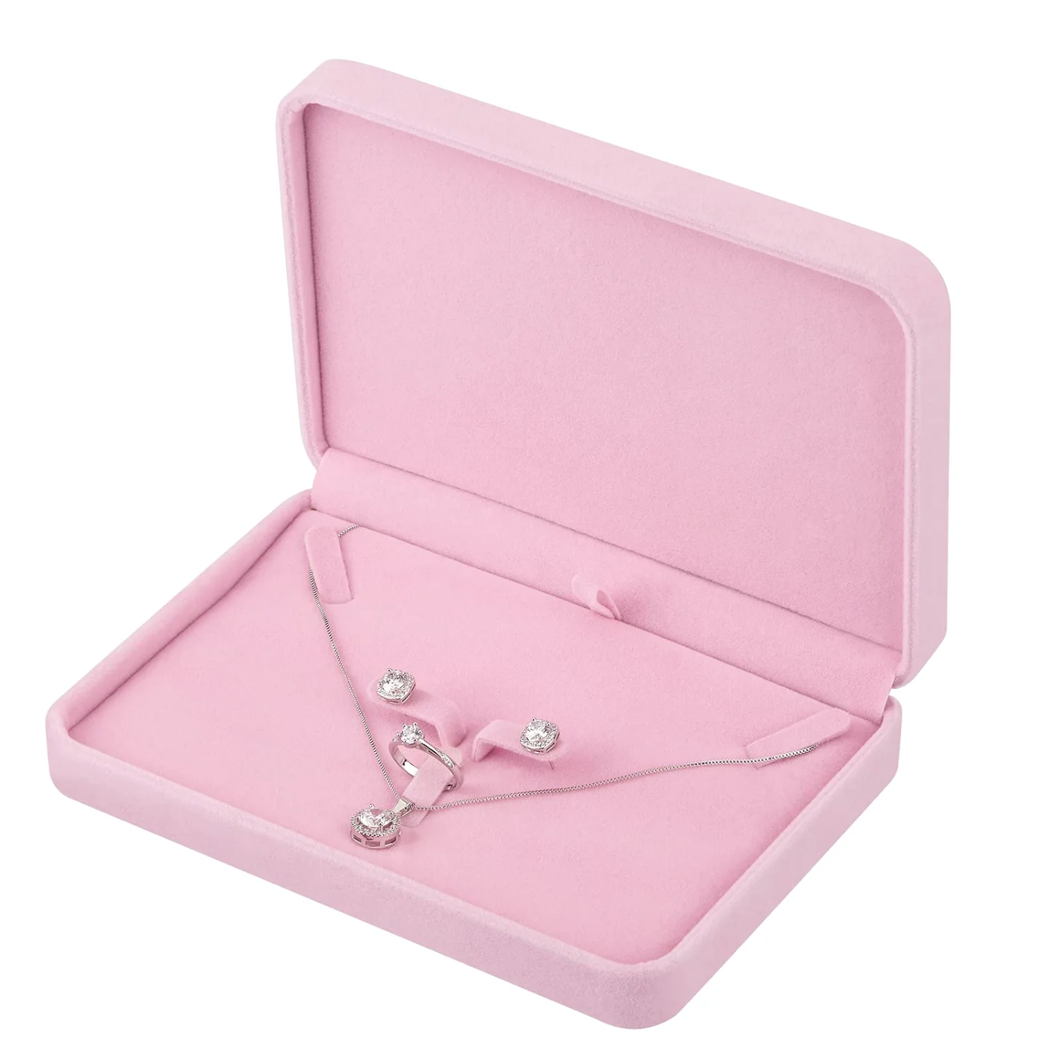 LETURE Large Velvet Set Box in Pink