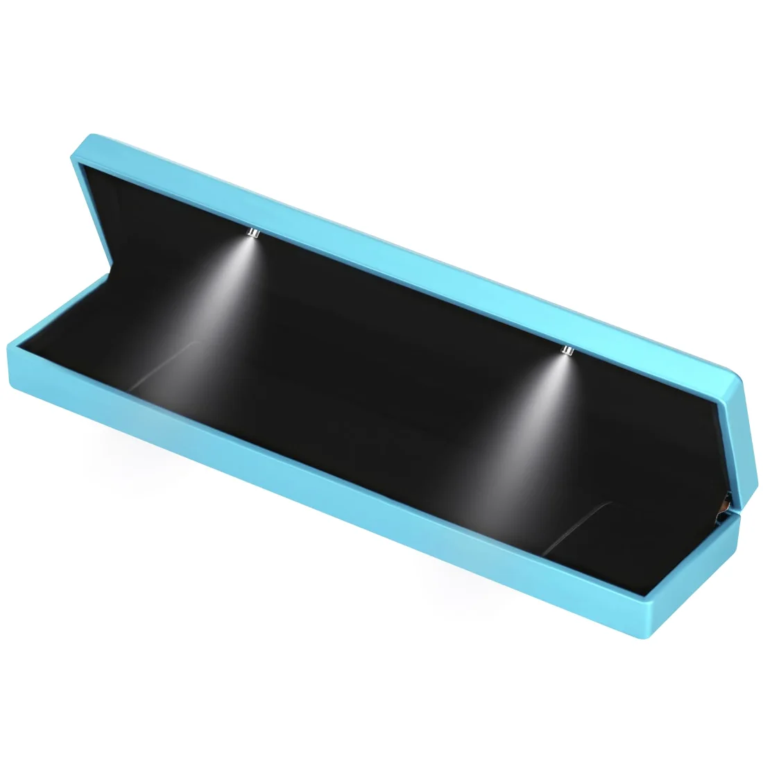 LETURE LED Long Necklace Box in Daphne Blue, view 3