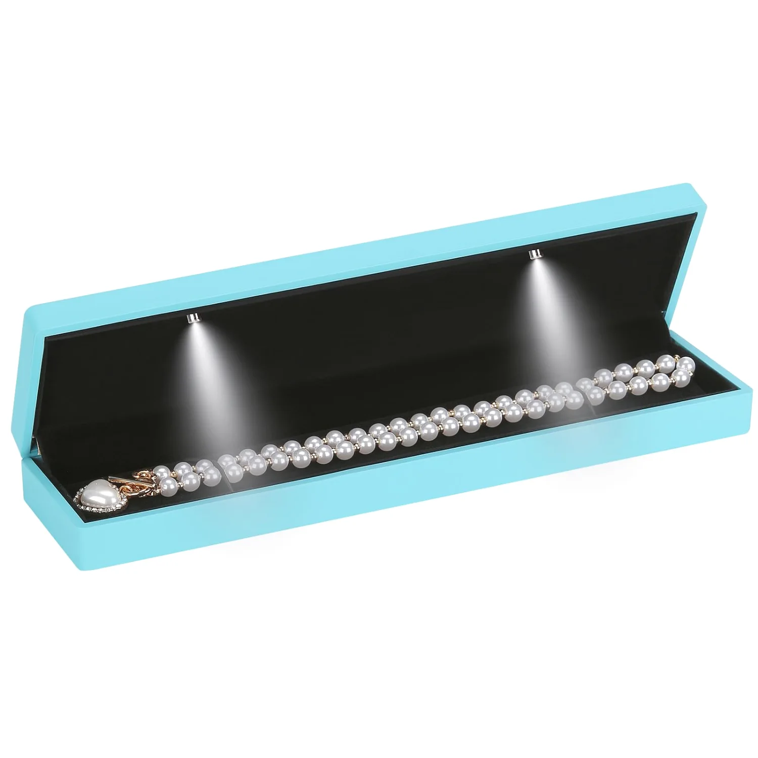 LETURE LED Long Necklace Box in Daphne Blue