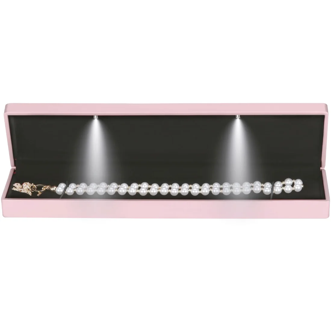 LETURE LED Long Necklace Box in Pink, view 2