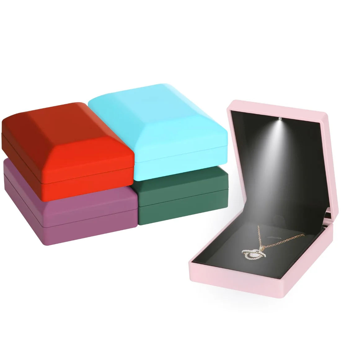 LETURE LED Pendant Box in Pink, view 4