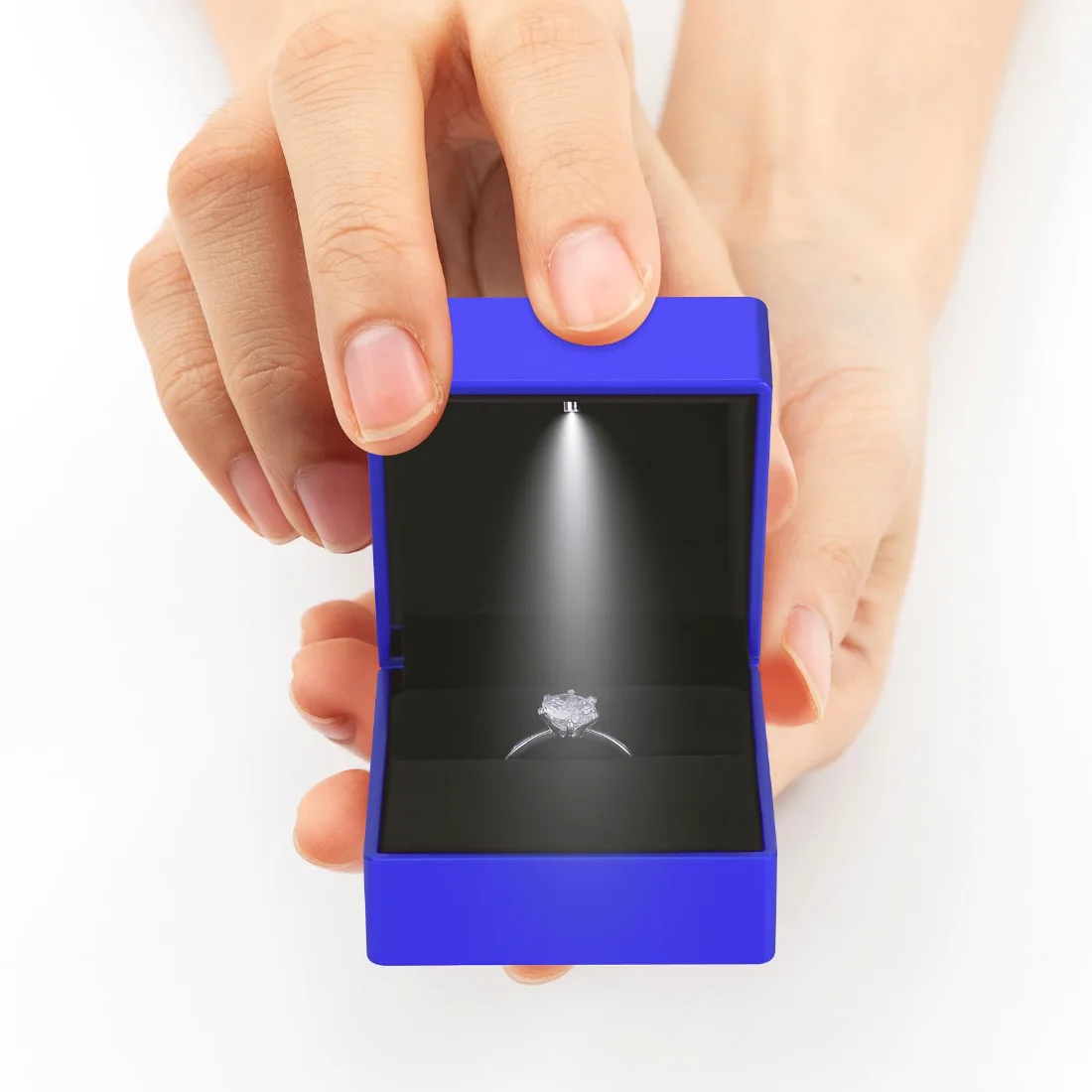LETURE LED Ring Box in Blue, view 3