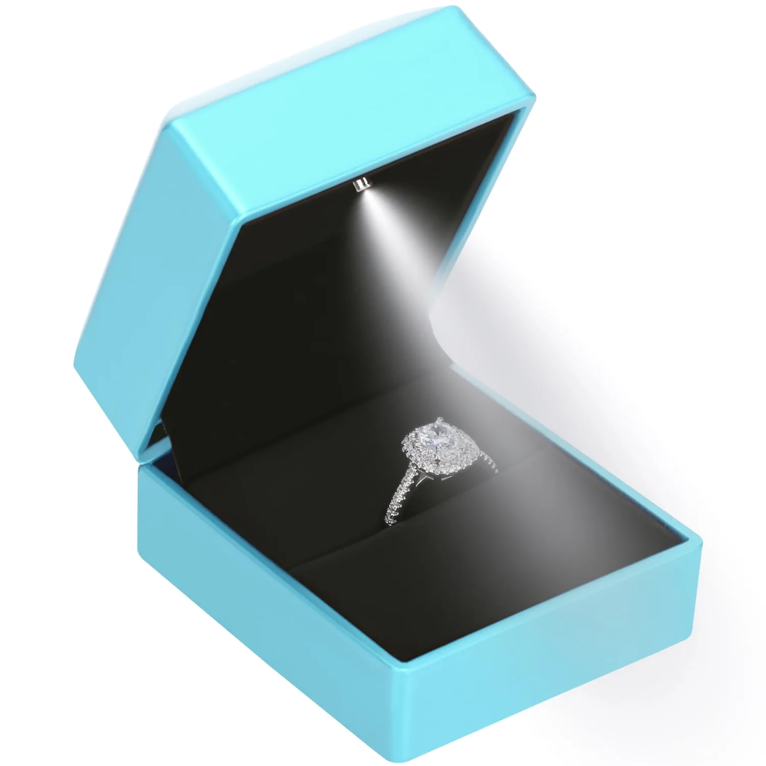 LETURE LED Ring Box in Daphne Blue