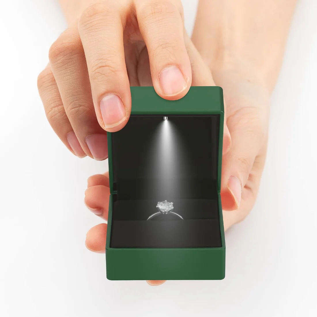 LETURE LED Ring Box in Green, view 4