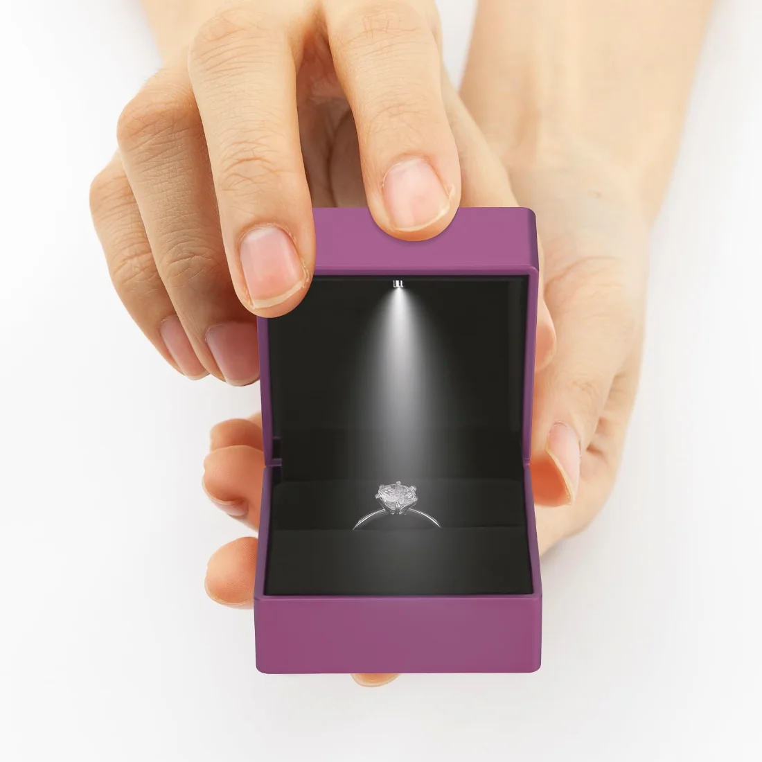 LETURE LED Ring Box in Purple, view 2