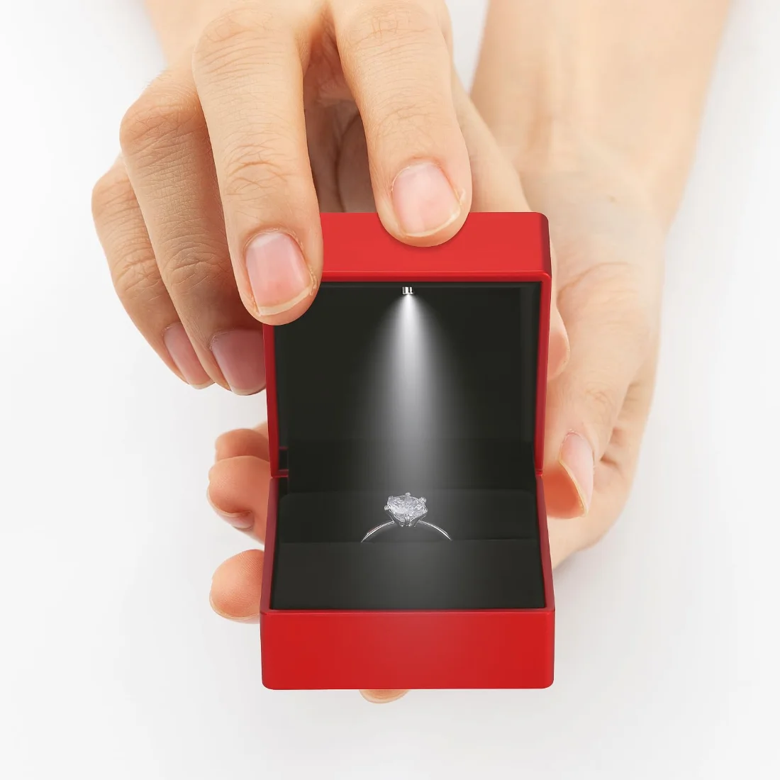 LETURE LED Ring Box in Red, view 2