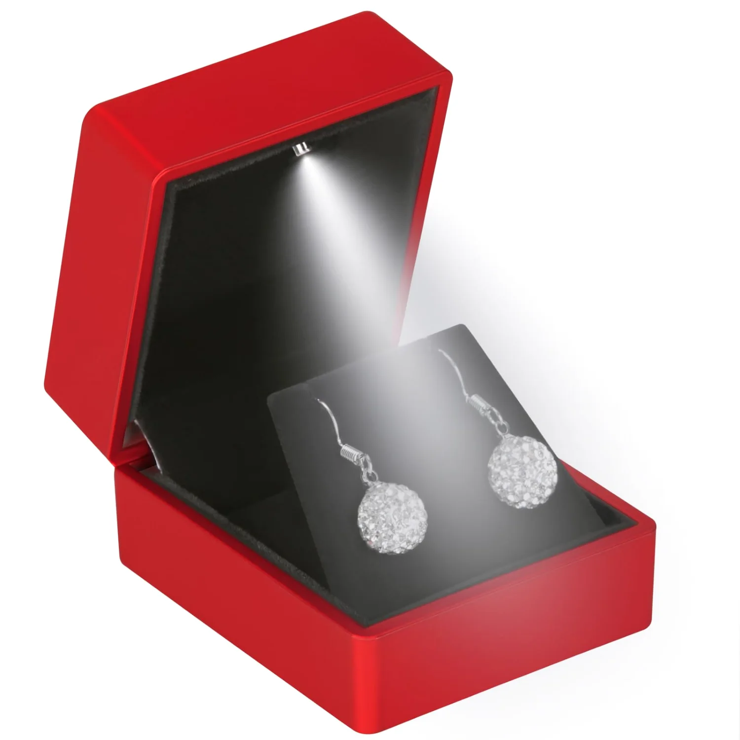 LETURE LED Stud Earring Box in Red