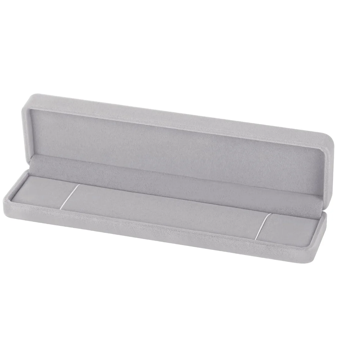 LETURE Long Velvet Boxes, Set of 4 in Grey, view 4