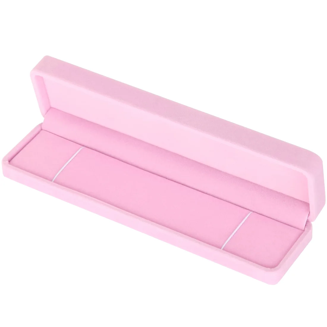 LETURE Long Velvet Boxes, Set of 4 in Pink, view 3
