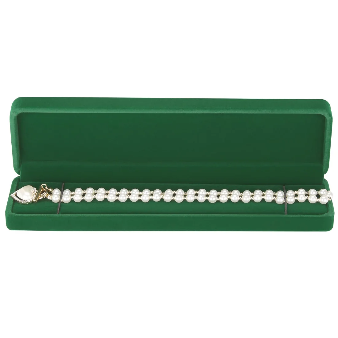 LETURE Long Velvet Chain Boxes, Set of 2 in Green, view 2
