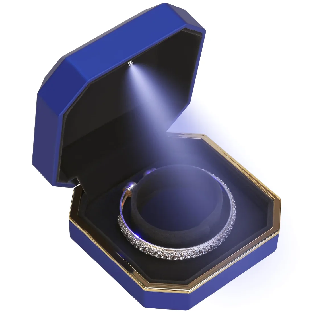 LETURE Luxury LED Bracelet Box in Blue, view 4