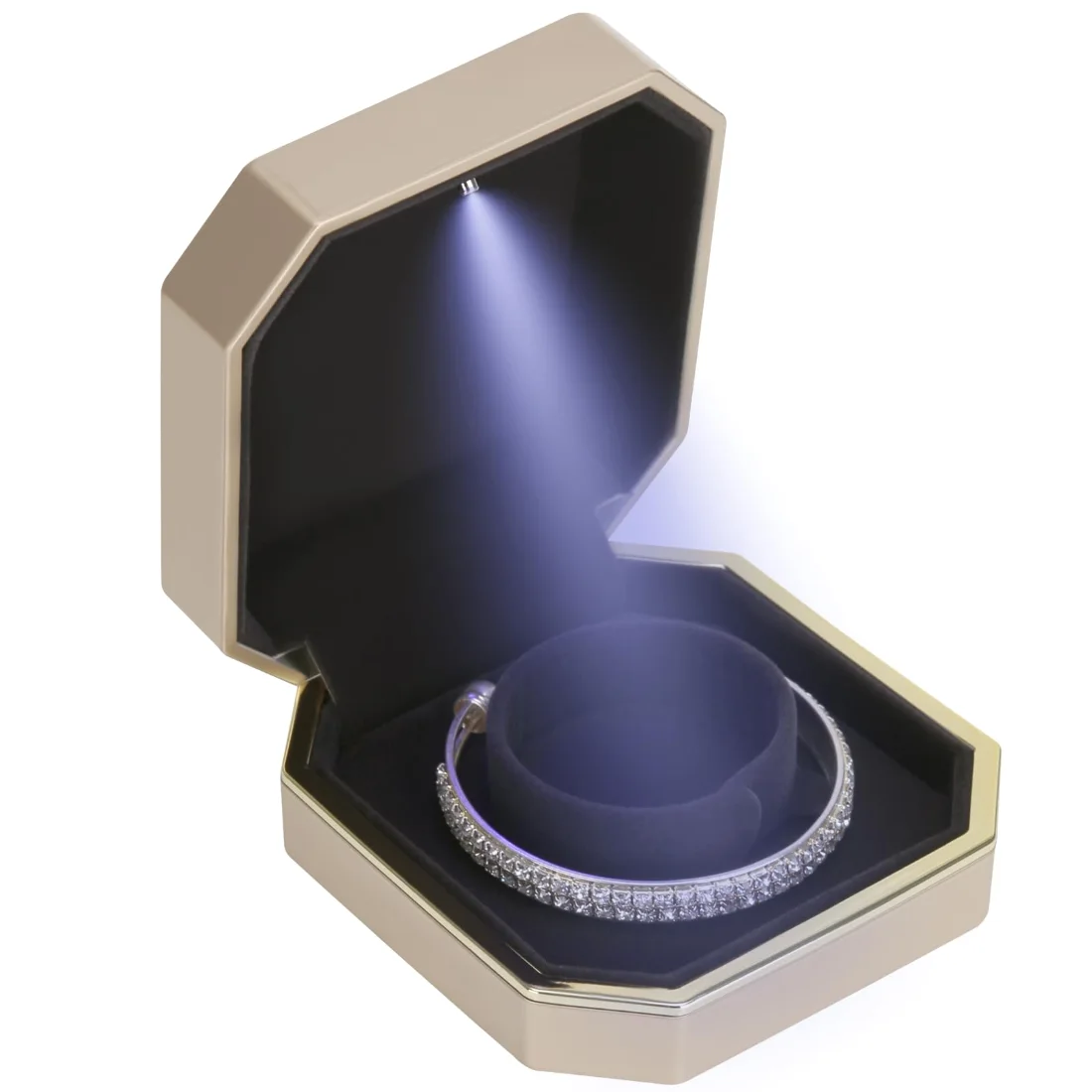 LETURE Luxury LED Bracelet Box in Gold, view 3