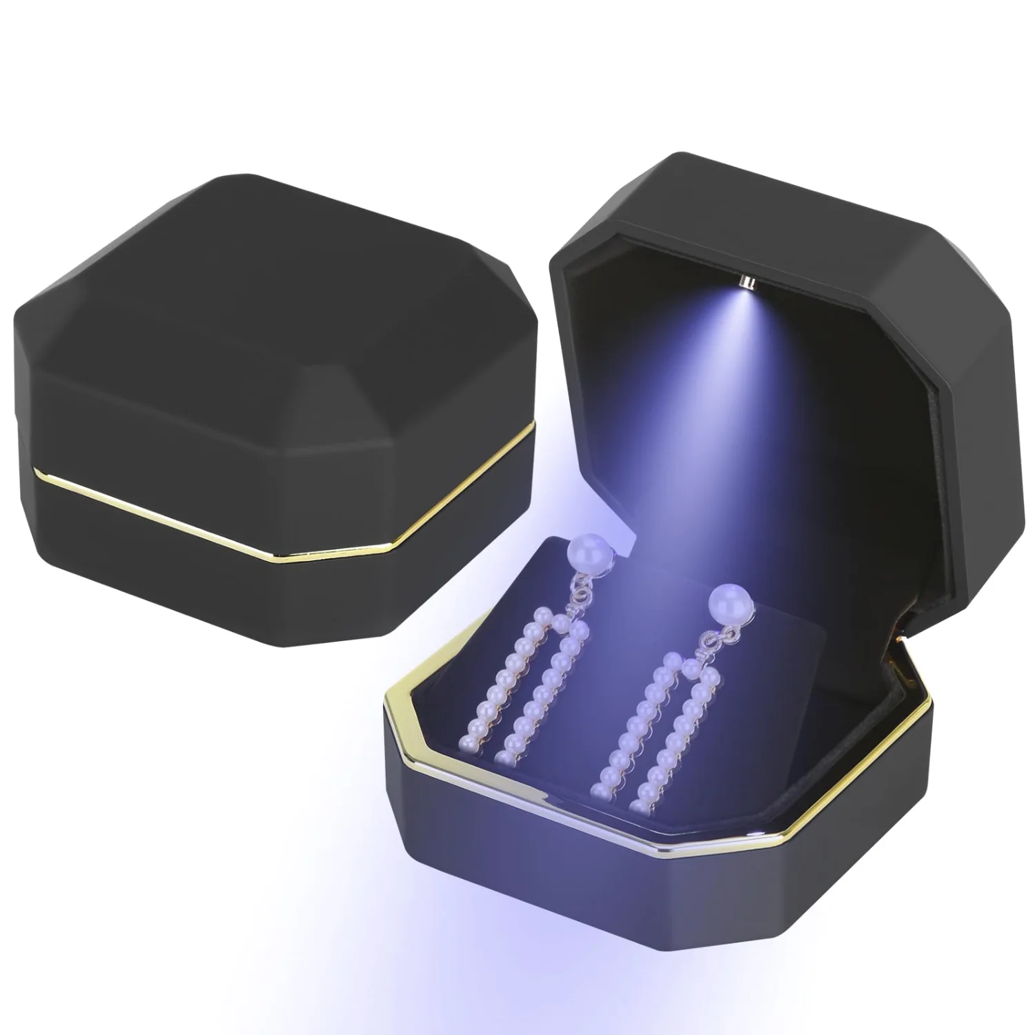 LETURE Luxury LED Earring Box in Black