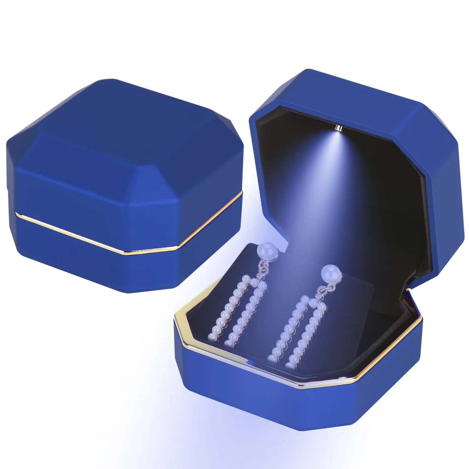 LETURE Luxury LED Earring Box in Blue