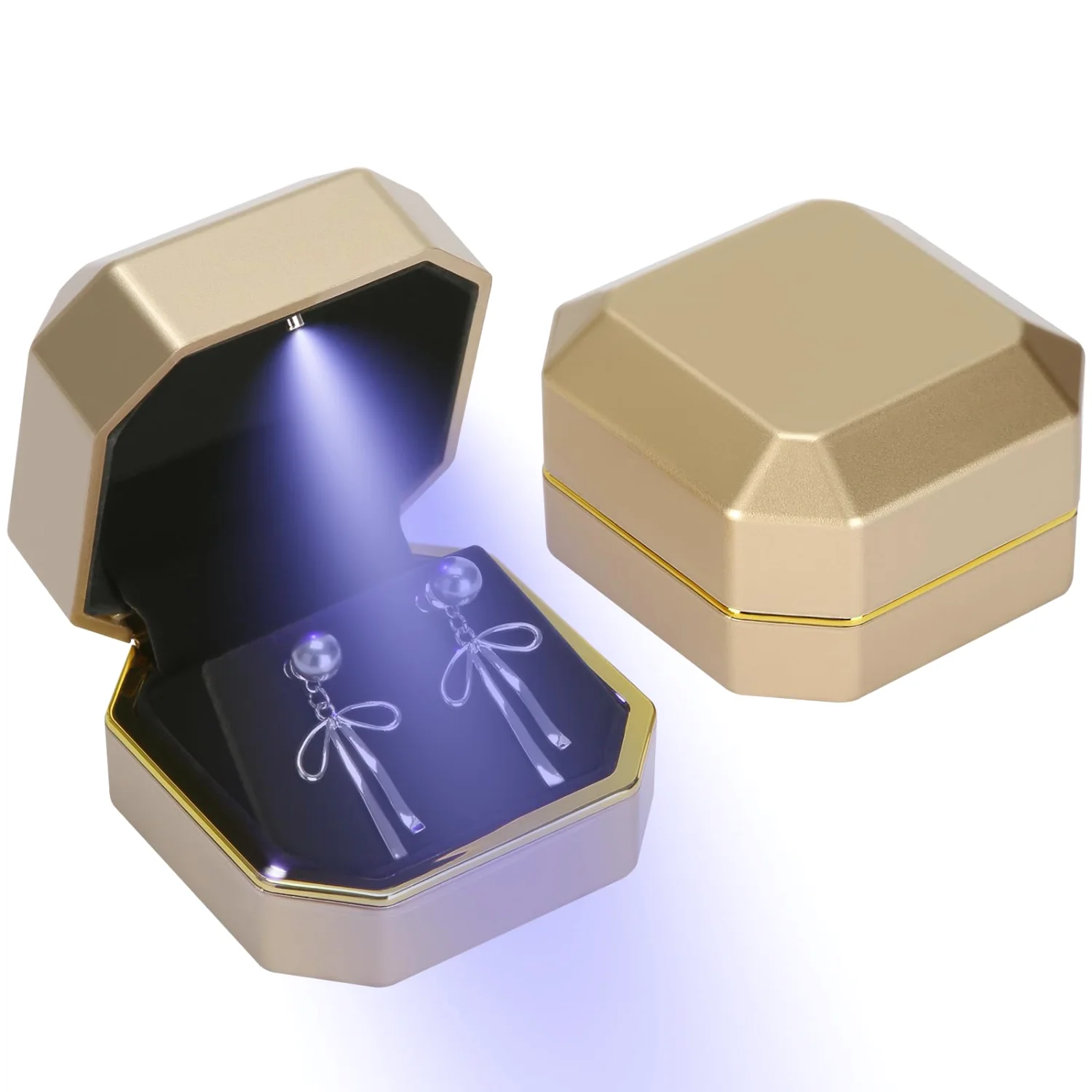 LETURE Luxury LED Earring Box in Gold