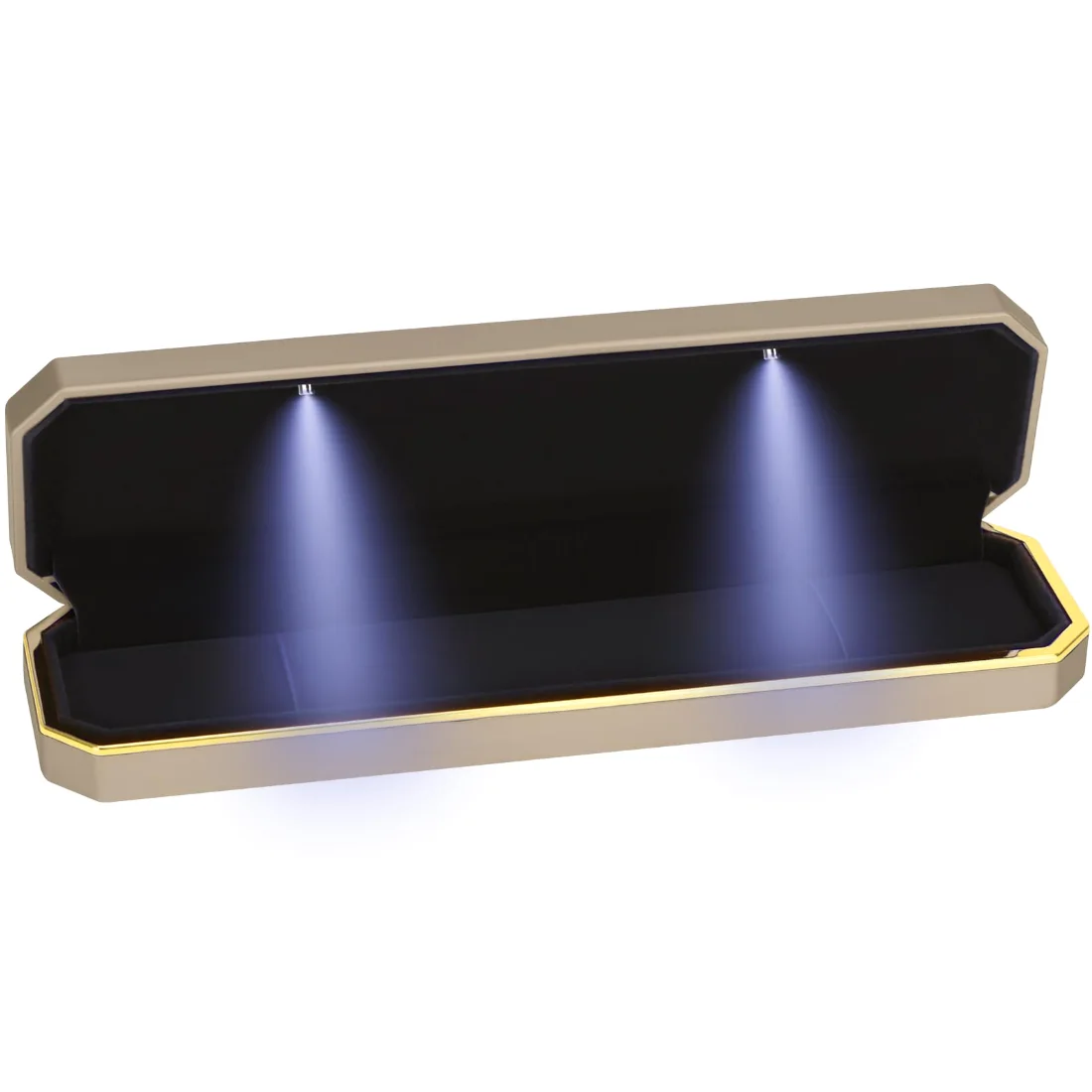 LETURE Luxury LED Long Chain Box in Gold, view 4
