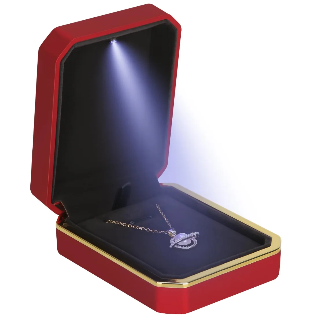 LETURE Luxury LED Pendant Box in Red, view 4
