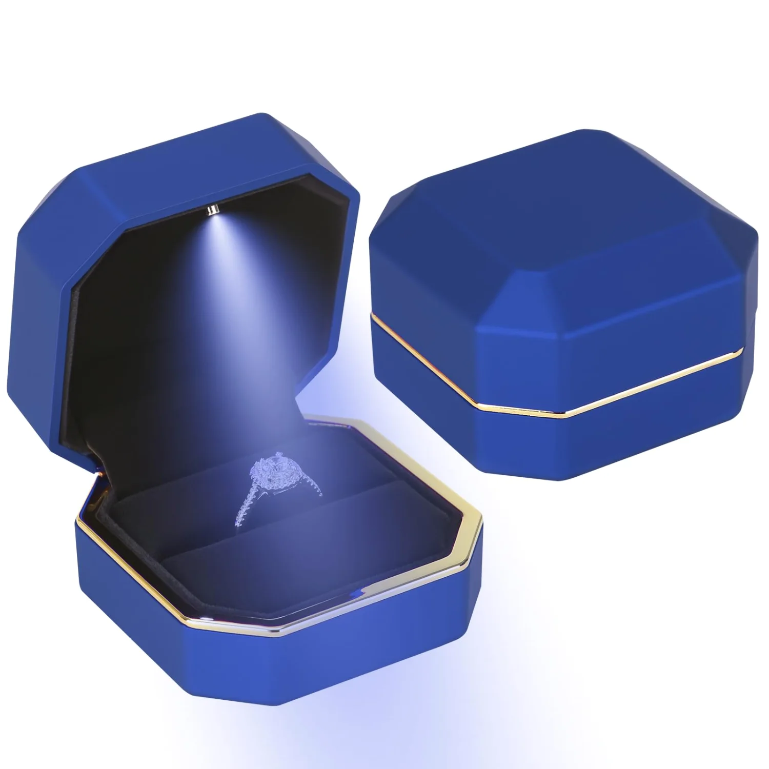 LETURE Luxury LED Ring Box in Blue