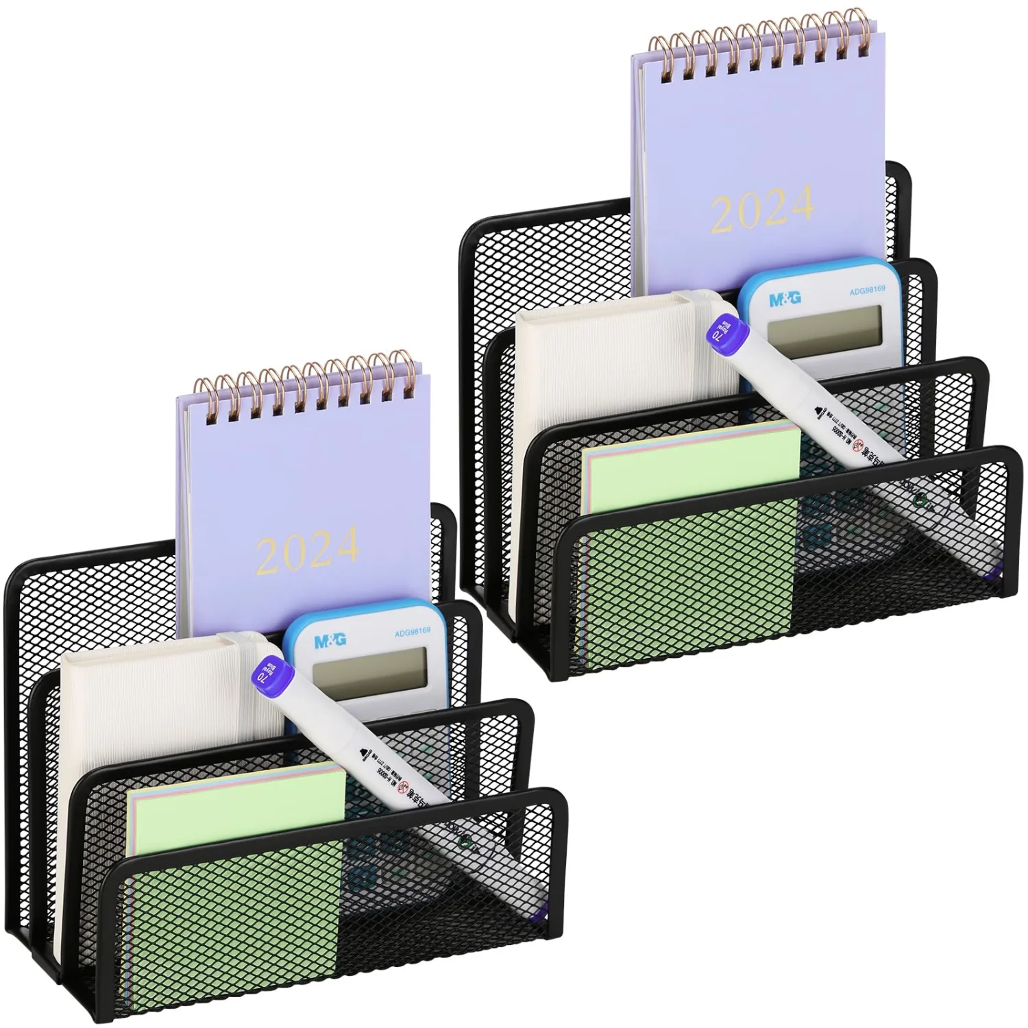 LETURE Mesh Mail Organizers, Set of 2 in Black