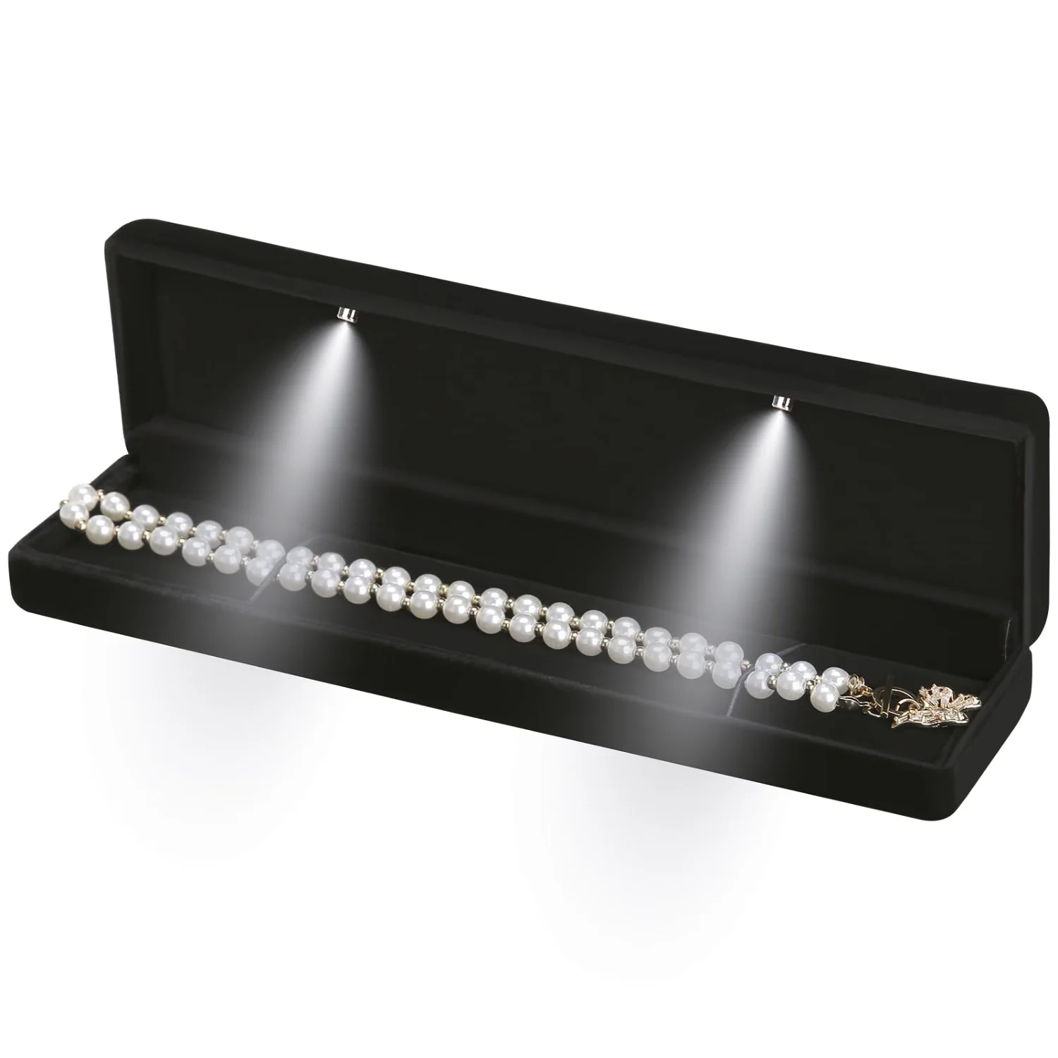 LETURE Metal LED Long Chain Box in Black