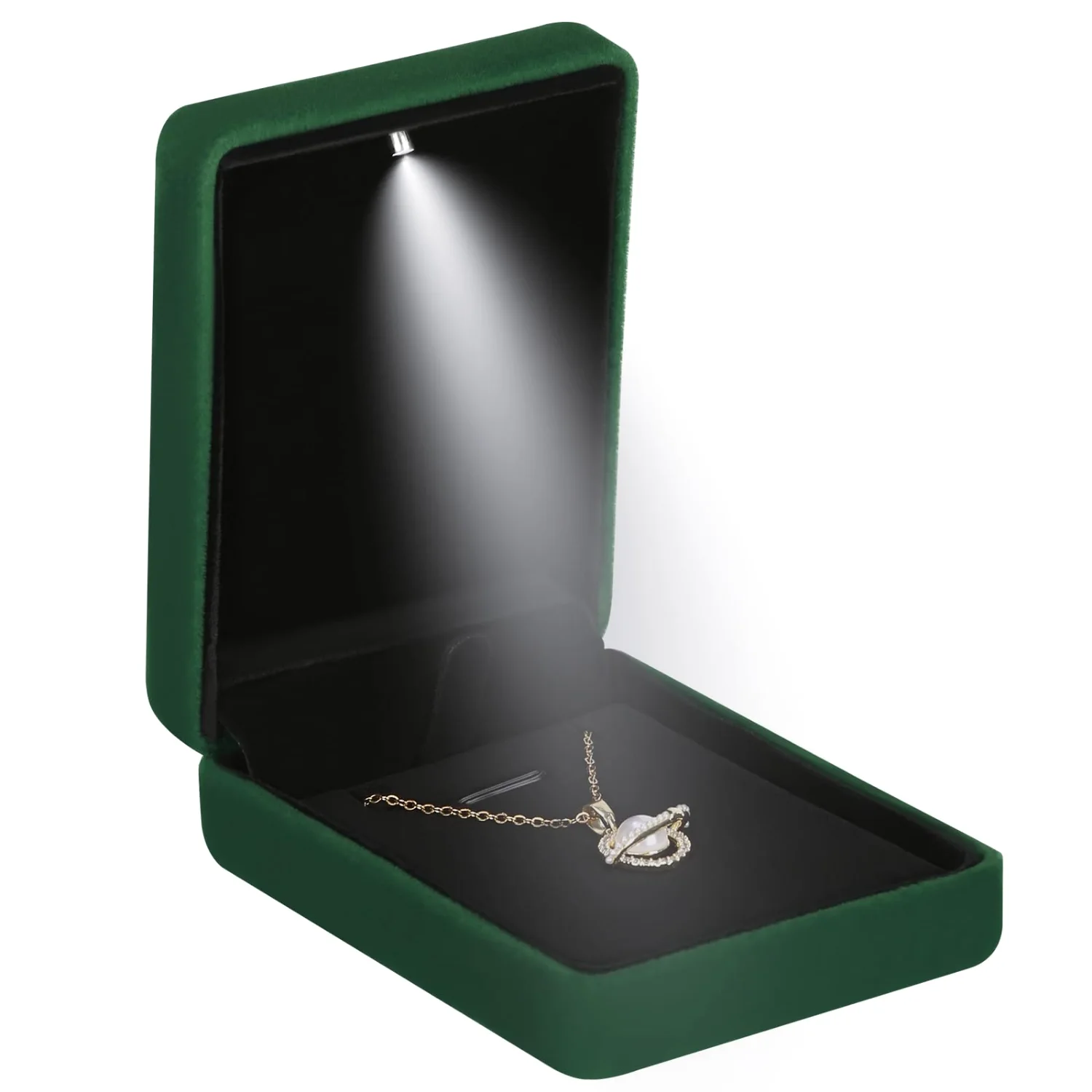 LETURE Metal LED Pendant Box in Green
