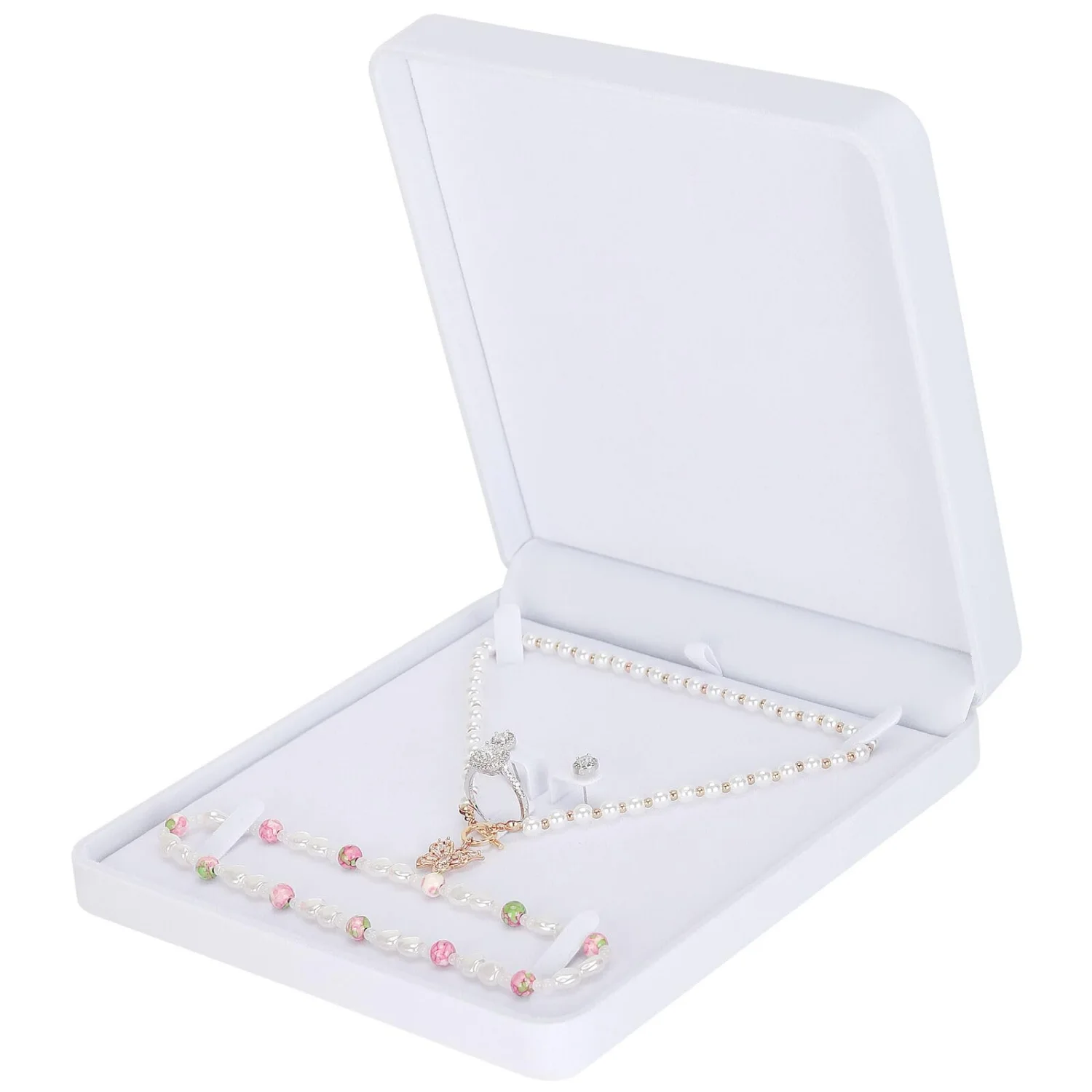 LETURE Square Velvet Set Box in White