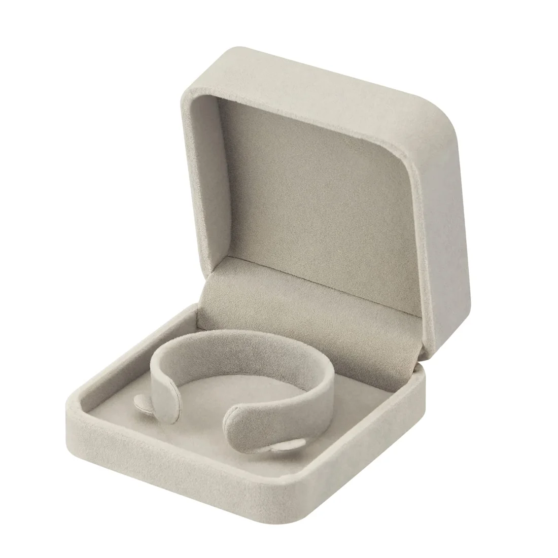 LETURE Velvet Bracelet Boxes, Set of 2 in Grey, view 3