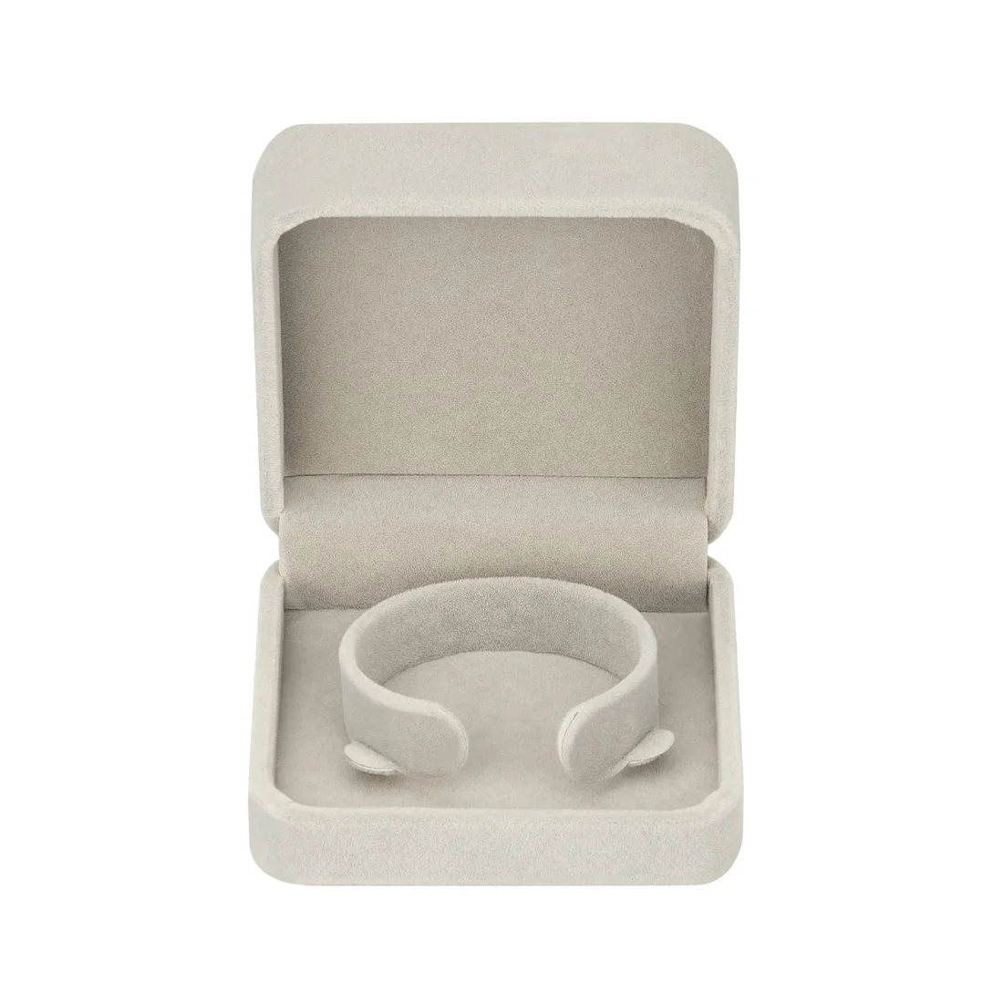 LETURE Velvet Bracelet Boxes, Set of 2 in Grey, view 4