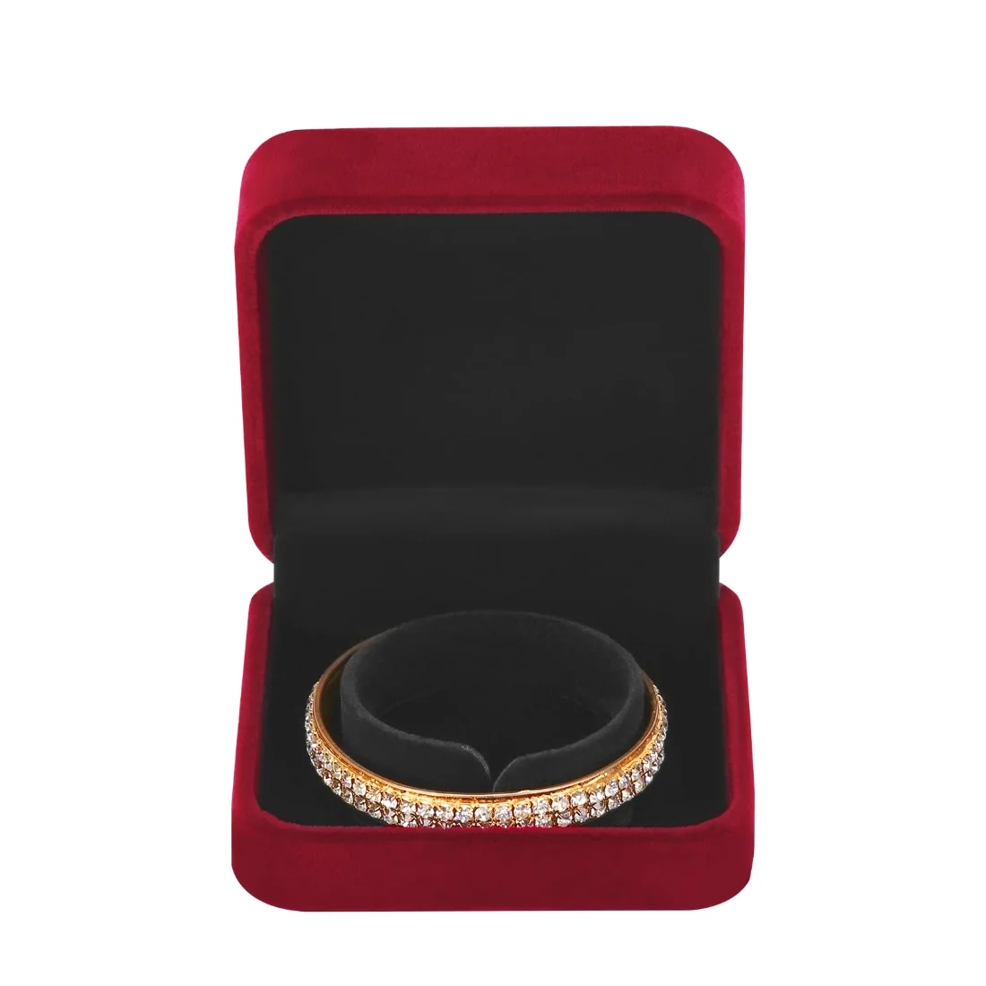 LETURE Velvet Bracelet Boxes, Set of 2 in Red, view 2