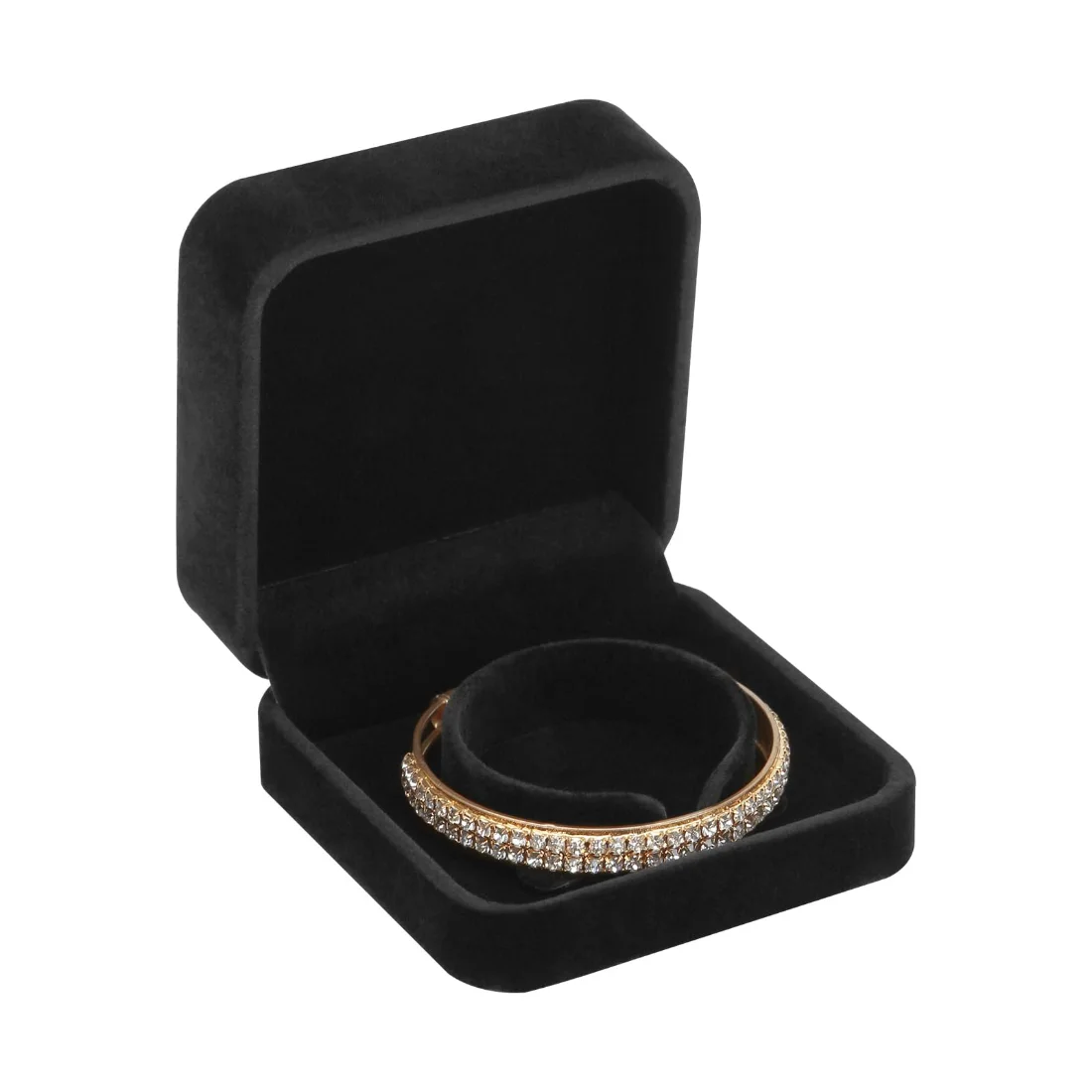 LETURE Velvet Bracelet Boxes, Set of 4 in Black, view 4