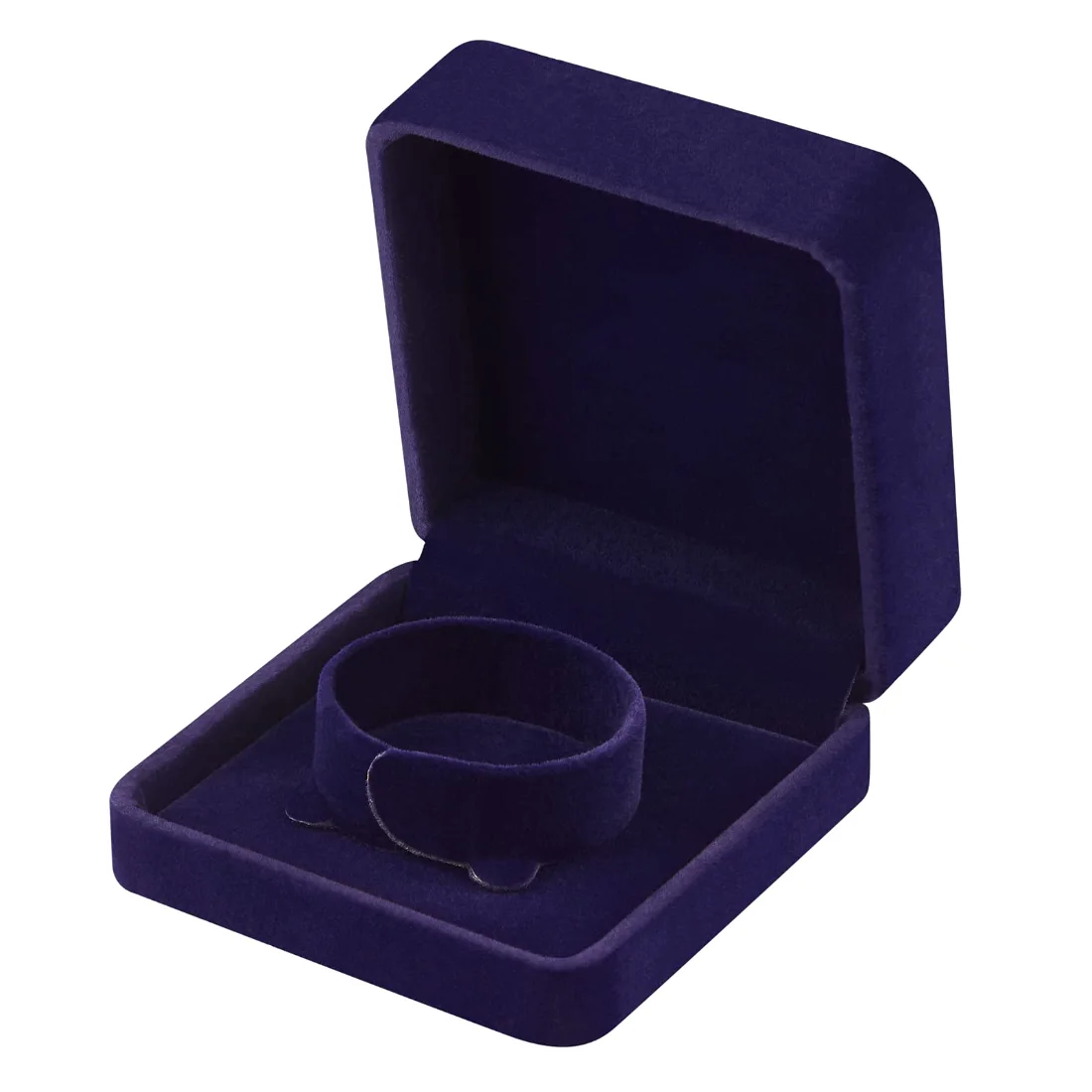 LETURE Velvet Bracelet Boxes, Set of 4 in Blue, view 3