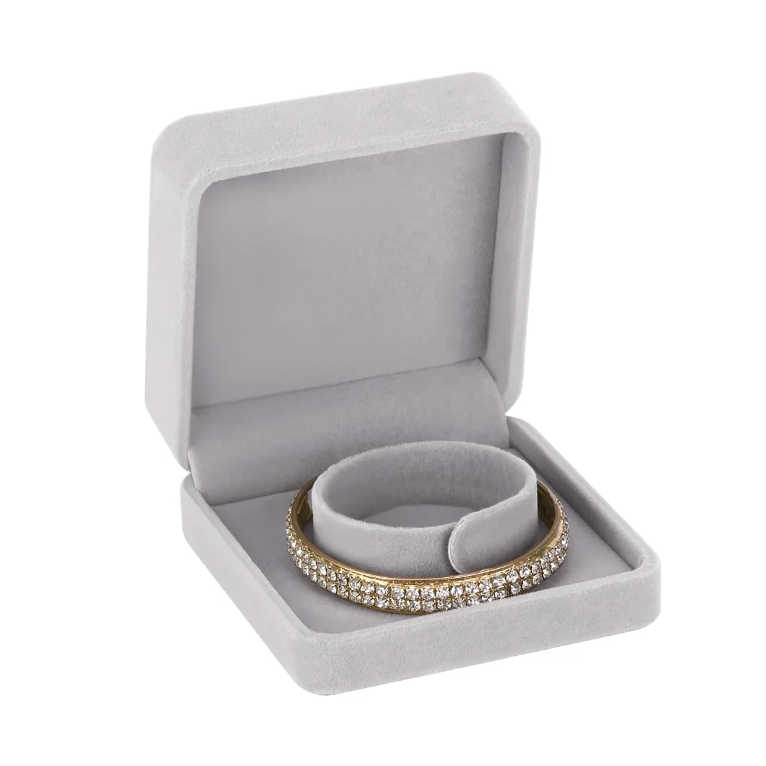 LETURE Velvet Bracelet Boxes, Set of 4 in Grey, view 4