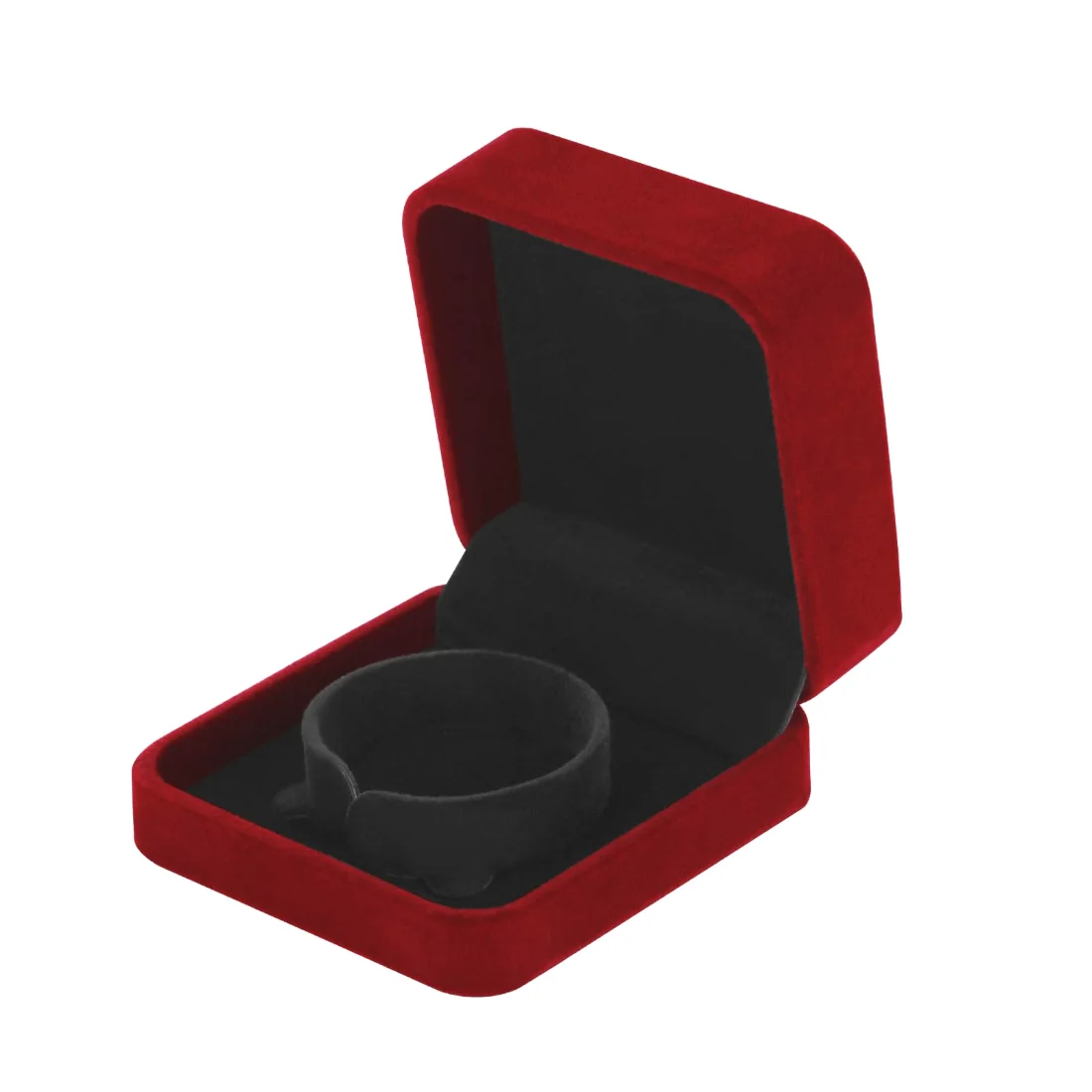 LETURE Velvet Bracelet Boxes, Set of 4 in Red, view 5