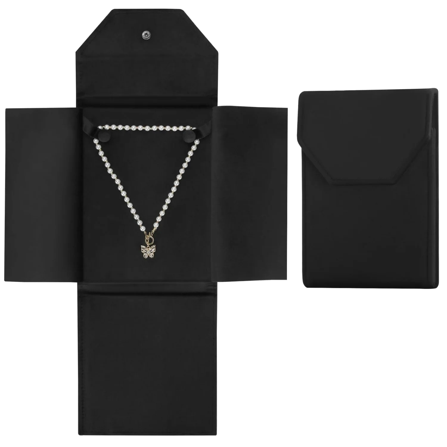 LETURE Velvet Jewelry Folder in Black