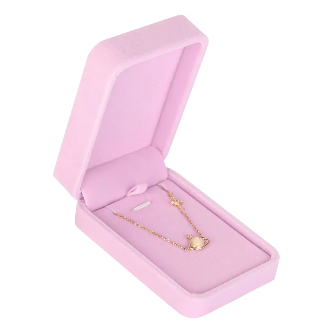 LETURE Velvet Pendant Boxes, Set of 3 in Pink, view 2