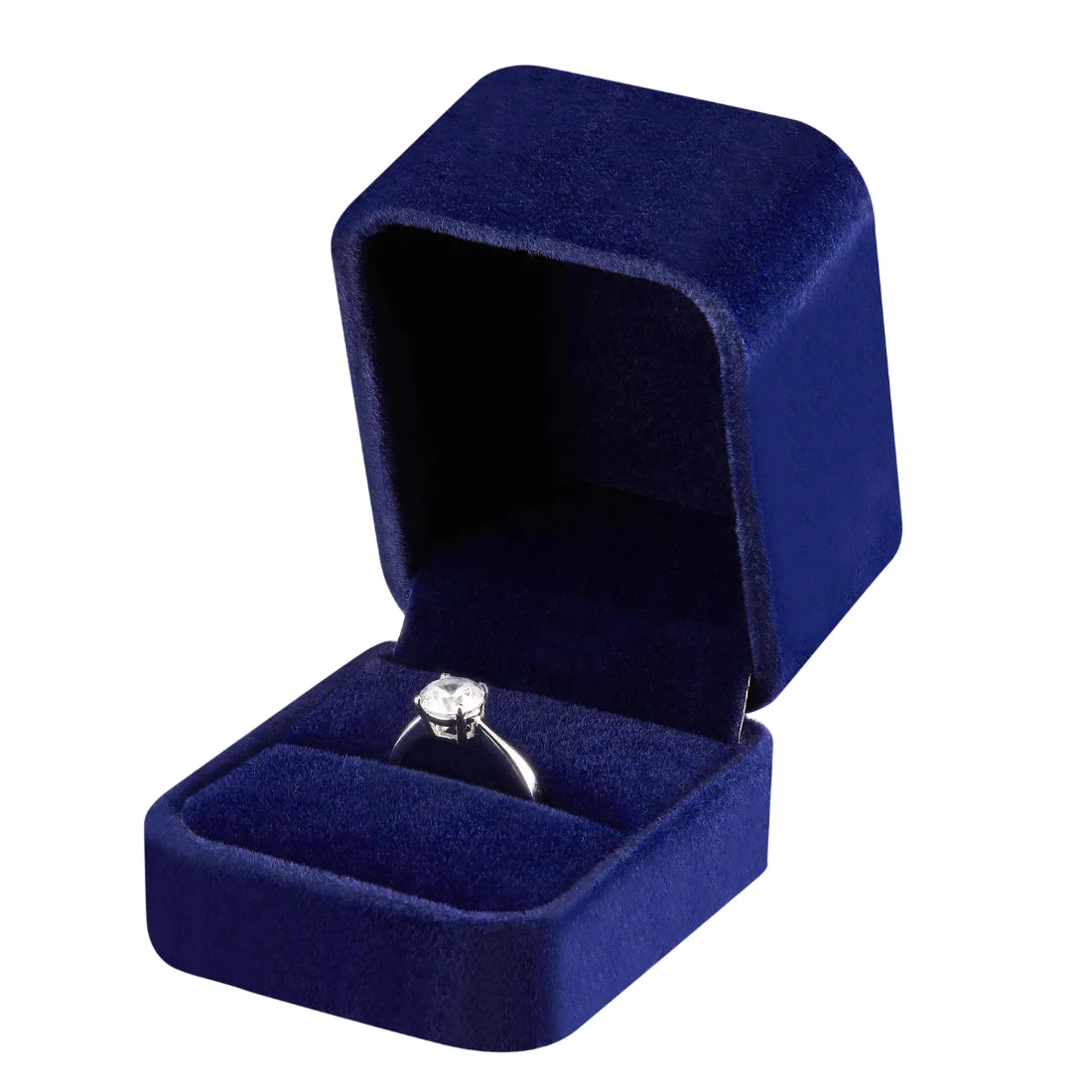 LETURE Velvet Ring Boxes, Set of 4 in Blue, view 3