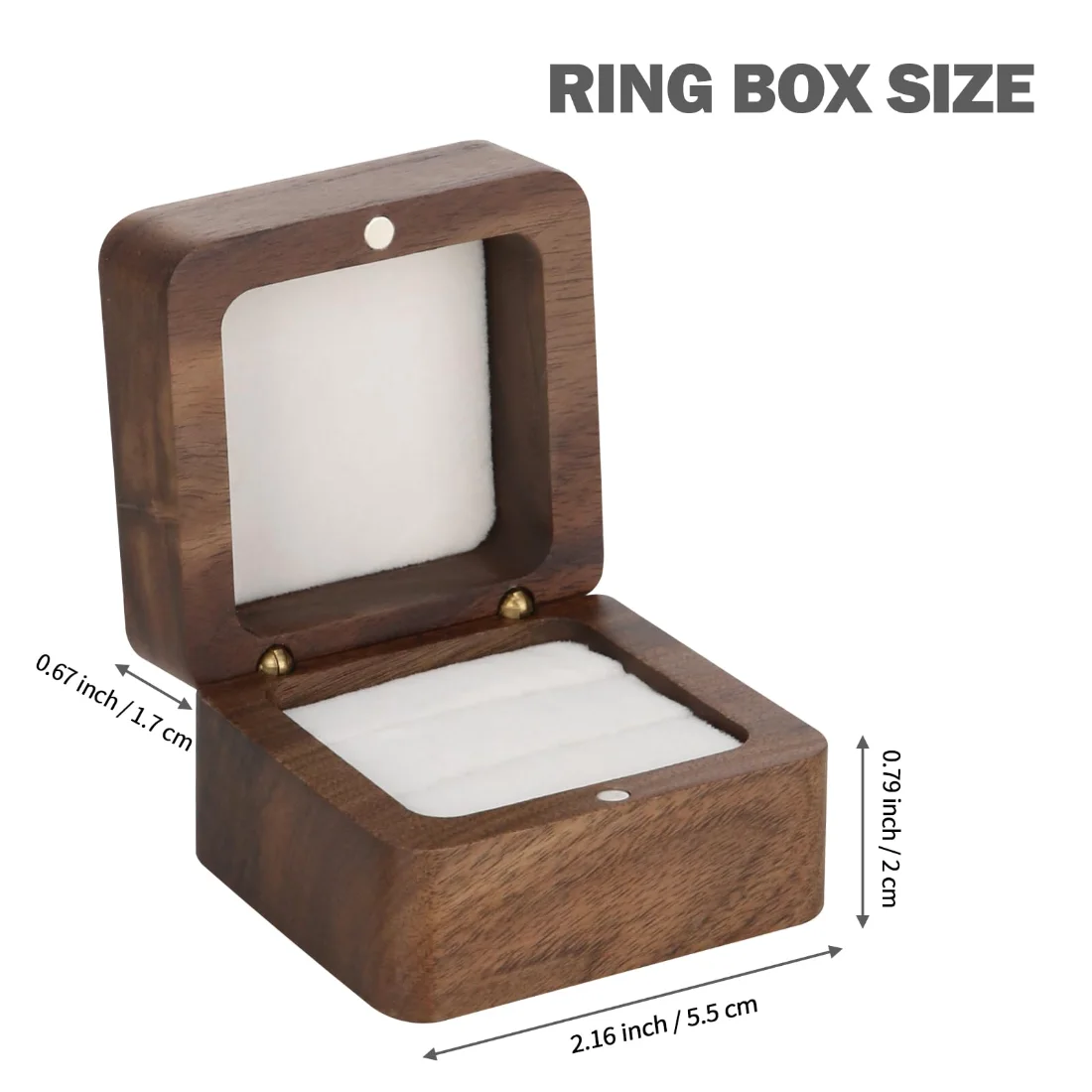 LETURE Wooden Ring Box in White lining, 2 slots, view 2